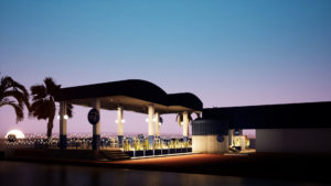 Restaurant design night lighting